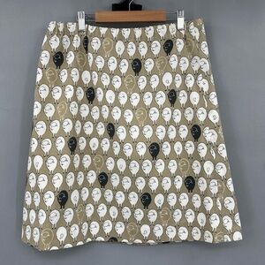 Vintage Handmade Skirt‎ Womens Medium Large Tan Whimsical Black Sheep Funky Fun